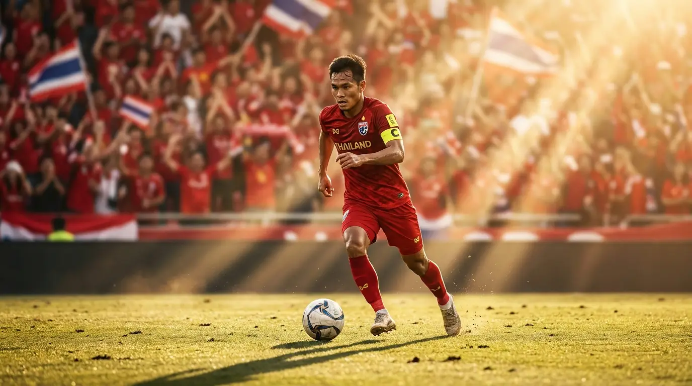 Atmospheric image depicting the challenge of defending the AFF Cup title in the hot summer of 2026, with a focus on home crowd support.