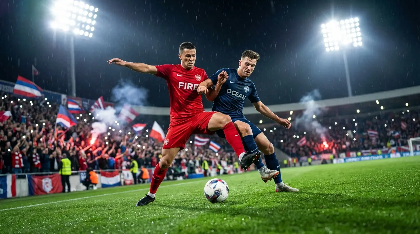 A dynamic and intense action shot from a Thai League 2 match, capturing the energy of the headline fixture tonight.