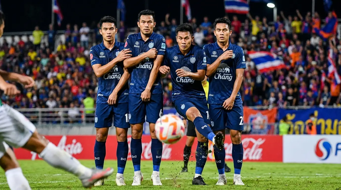 A conceptual image illustrating a disciplined defensive wall of four players in dark kits blocking a powerful shot, representing the defensive strength of the top team in the Northern zone as described in the data analysis.